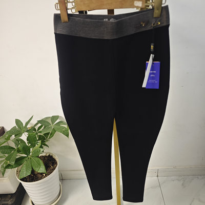 SK简彤8803女小黑裤打底九分加大加肥撞色腰猫头高弹加绒保暖裤