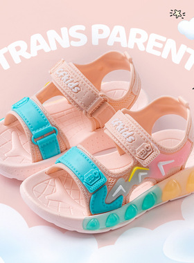 日本进口MUJIΕ儿童凉鞋2025新款夏防滑软底女孩中大童魔术贴小童