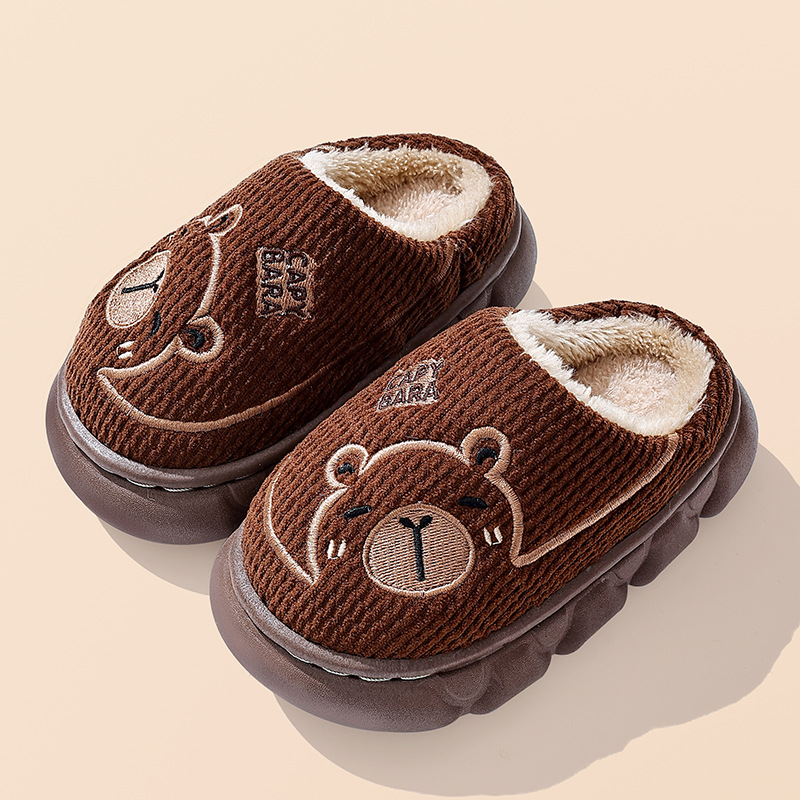 日本进口MUJIΕ儿童棉拖鞋2025新款女童秋冬季男童家居厚底室内外