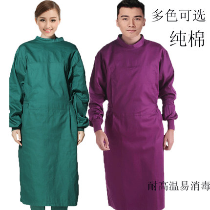 手术衣纯棉男女款墨绿色长袖短袖手术室医生服刷手服洗手衣隔离衣