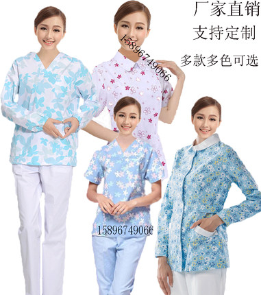 洗手衣分体套装短袖女手术衣纯棉长袖月嫂护士服医生刷手服隔离衣