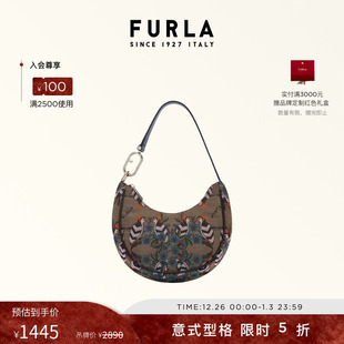 FURLA芙拉PRIMAVERA织物小号女士单肩腋下新月包 甄选礼遇