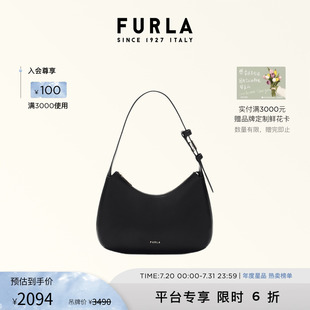限時優(yōu)惠 FURLA芙拉FEBE牛皮小號女士單肩腋下包HOBO包流浪包