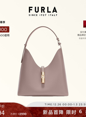 【甄选礼遇】FURLA芙拉GOCCIA牛皮中号女士单肩腋下hobo包流浪包