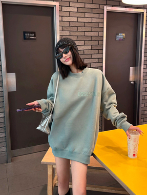 FOG ESSENTIALS美式潮牌秋冬季流行男女同款加绒时尚圆领卫衣外套
