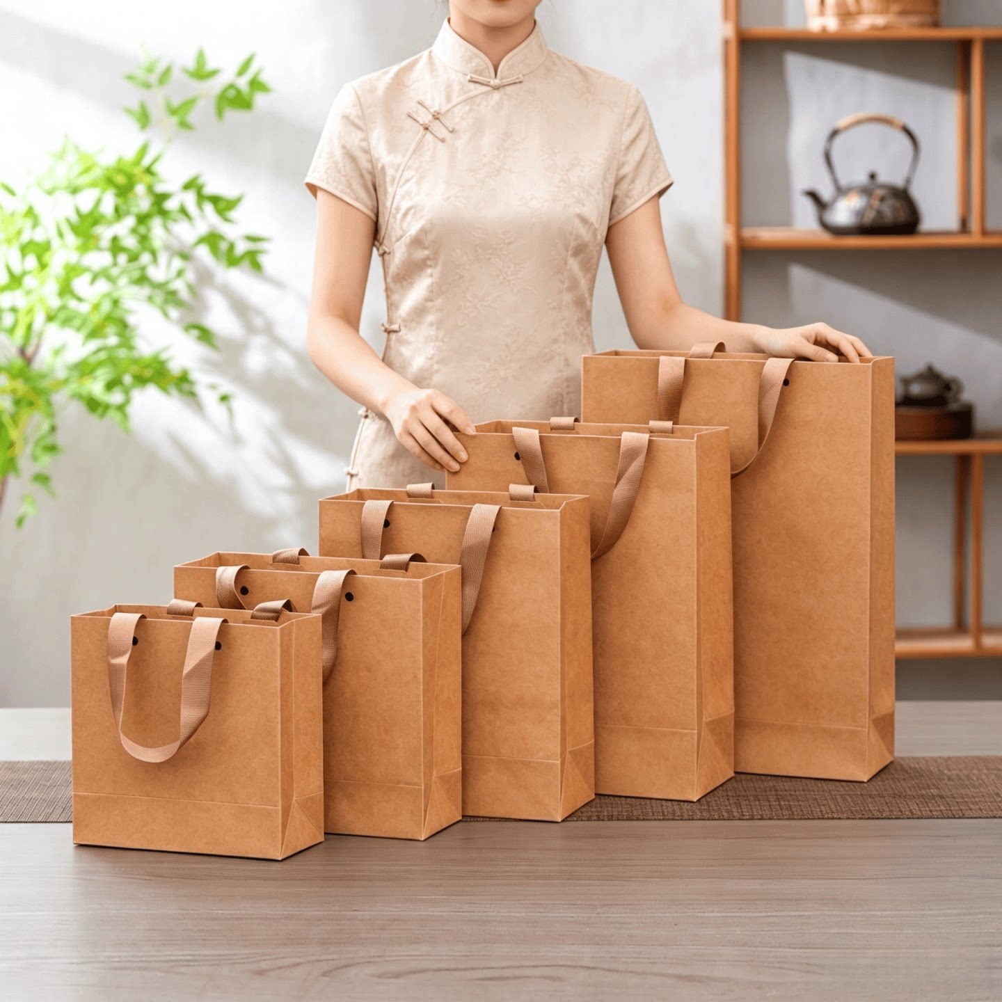 茶叶手提袋一斤装通用牛皮纸袋