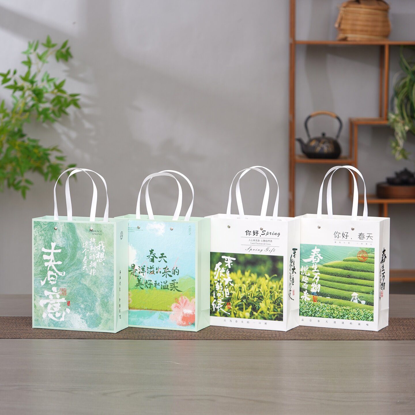 通用茶叶手提袋白卡纸高档手挽袋