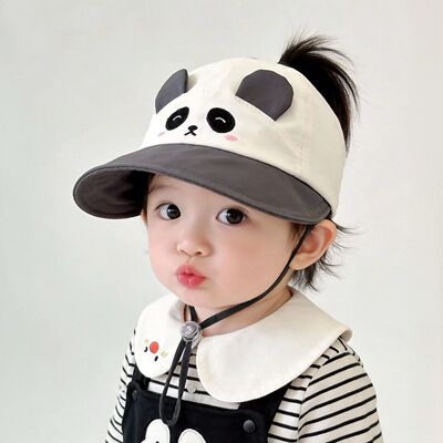 儿童遮阳帽夏季薄款透气男女童大帽檐防晒帽鸭舌帽宝宝空顶棒球帽