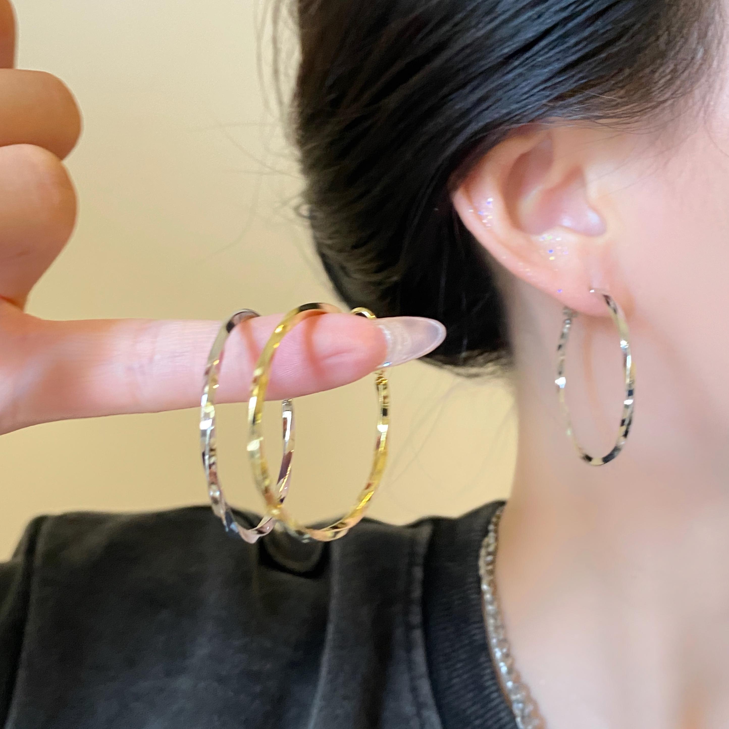 然后我们跳舞了极简素圈圆脸耳环