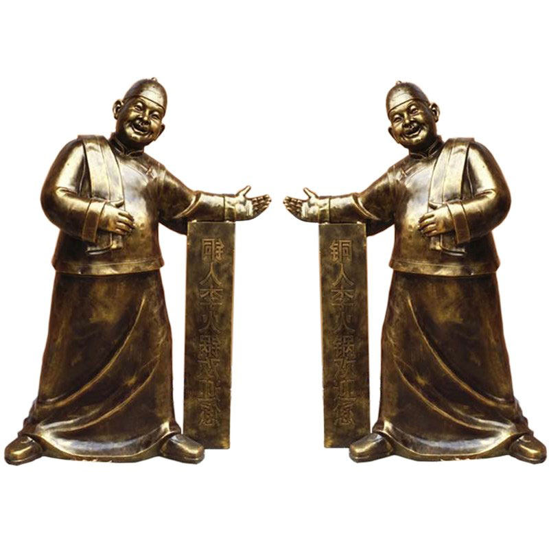 酒店火锅店小吃人物雕塑摆件设计定制面馆餐厅卡通迎宾小二哥雕像