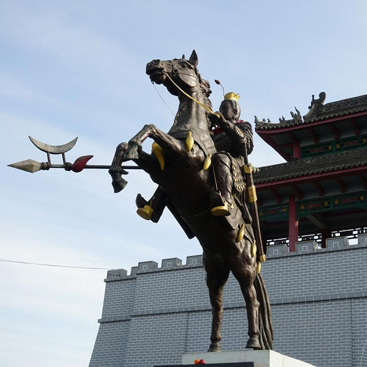 定制古代人物骑马武将雕像定做赵云黄忠韩信马超吕布雕塑订铜摆件