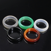 天然玛瑙指环指圈男女玉石戒指多色可选尾戒男女本命年红色素圈