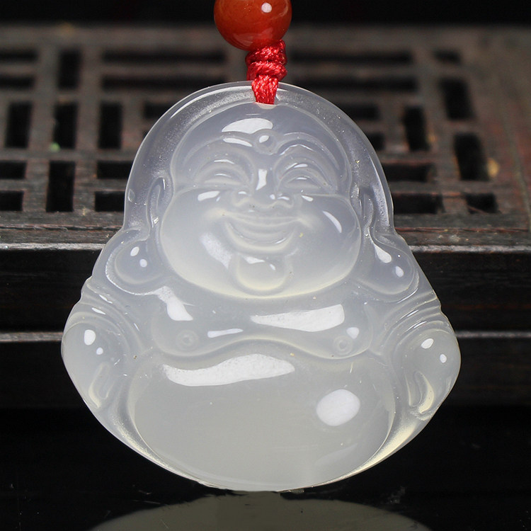 天然冰种玛瑙佛公挂件