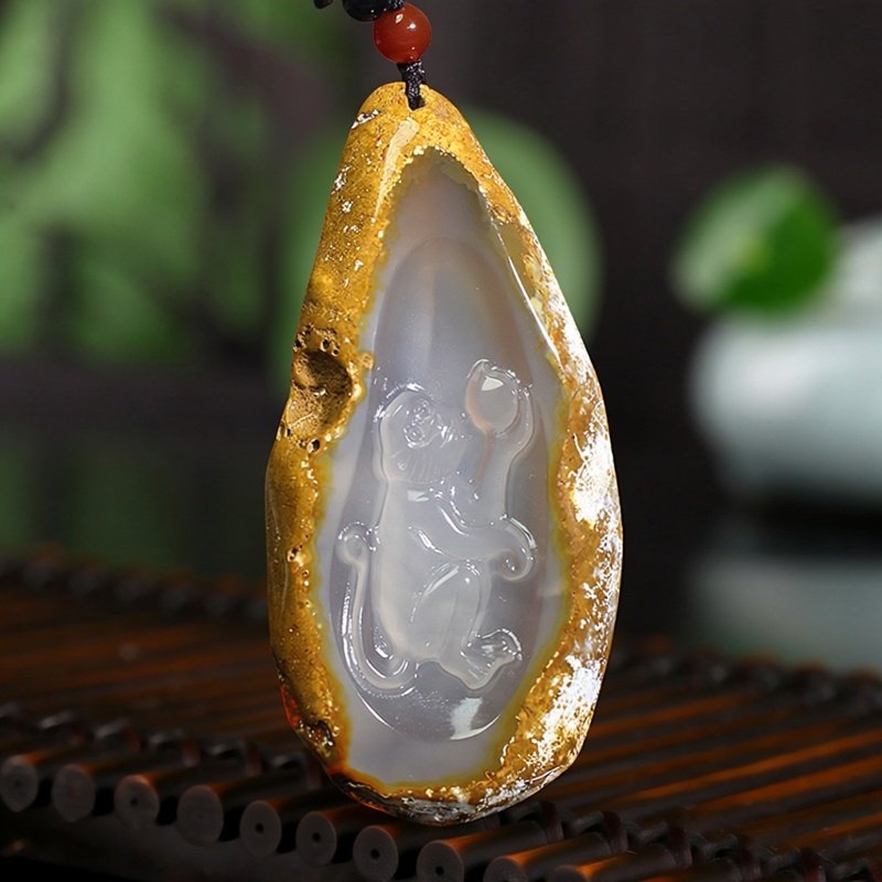 天然原矿带皮玛瑙挂件手把件福寿玉猴毛衣链大款挂坠玉石项坠男女,珠宝/钻石/翡翠,颈饰,淘宝优惠券,粉丝福利购,淘宝优惠卷