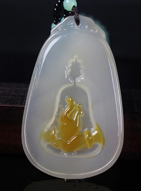 天然玛瑙玉髓意境佛手玉挂件