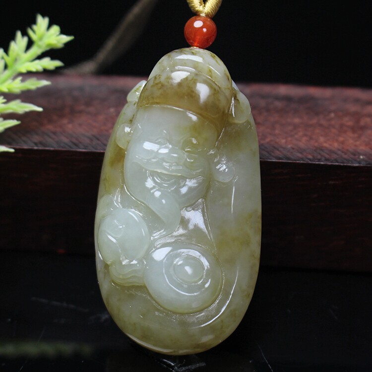天然和田玉财神糖玉吊坠玉挂件