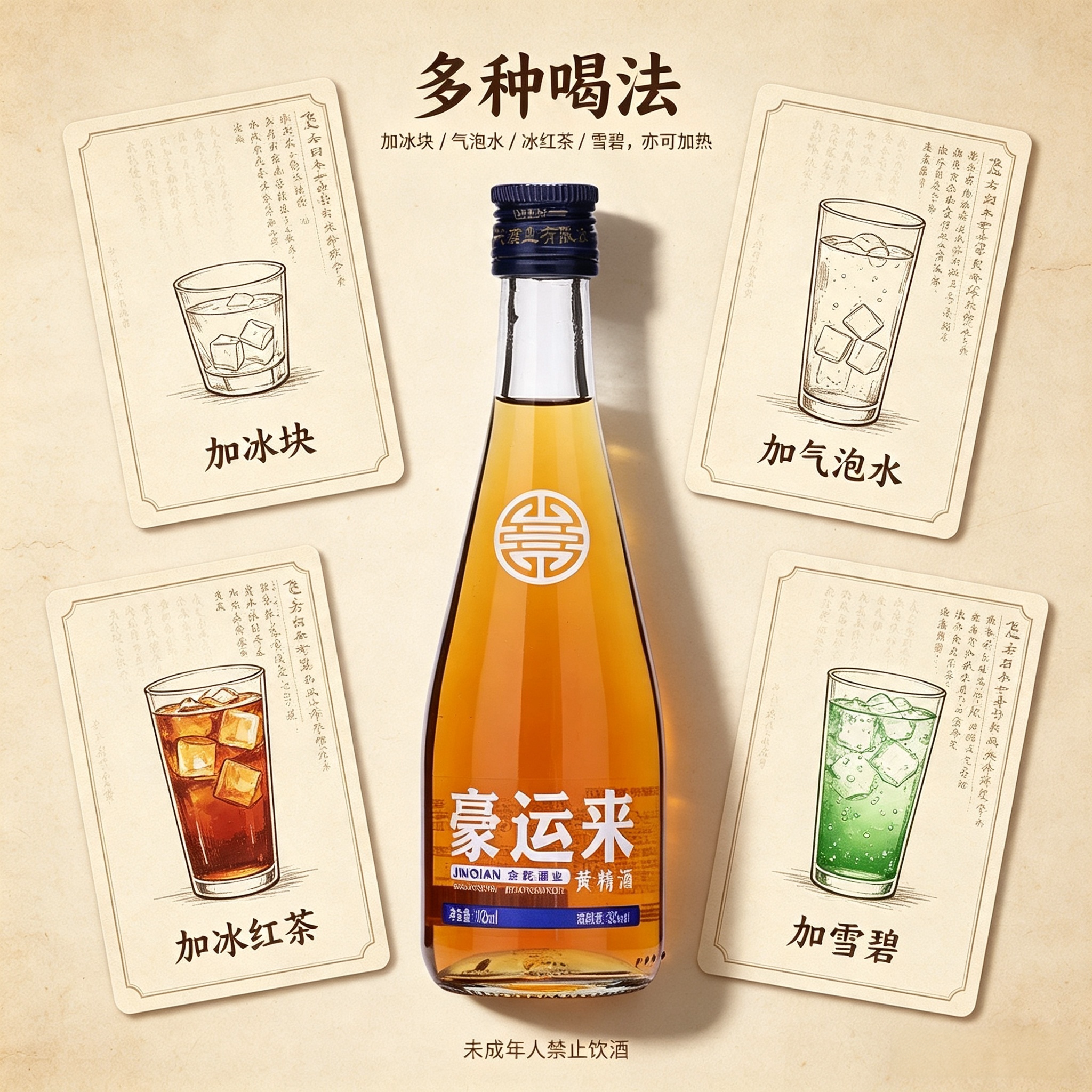 德意豪运来金乾黄精酒露酒送礼自饮微醺男士阳刚125ml38度单瓶