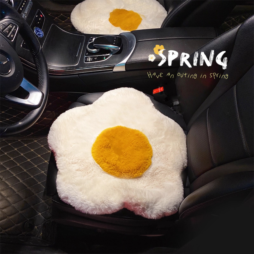 汽车花朵坐垫太阳花冬季加厚毛绒屁垫车后排单片座椅垫保暖座椅套