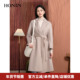 HONRN 红人系带双面桑蚕丝真丝羊毛呢子大衣外套女秋冬HI55OD914