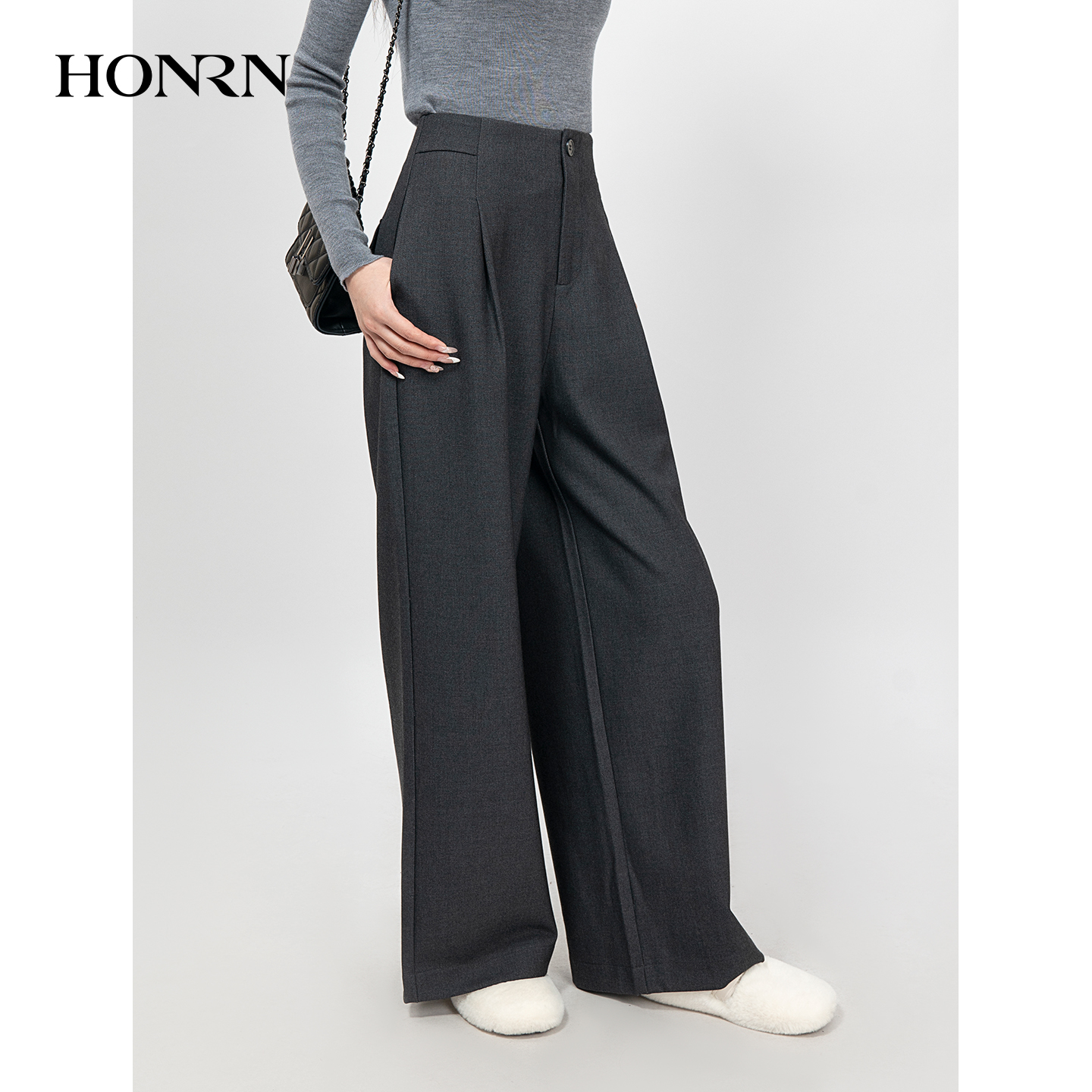 HONRN/红人直筒阔腿休闲裤西装裤