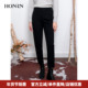 显瘦垂感加厚直筒休闲裤 HONRN 红人气质黑色修身 女秋冬HI55OK274