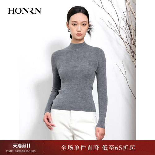 HONRN/红人半高领羊毛衣针织衫