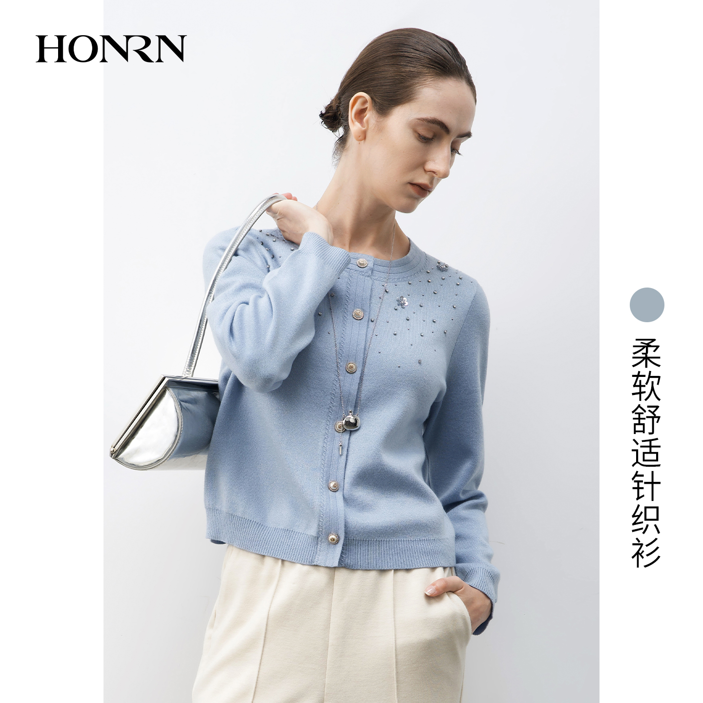 HONRN/红人宽松显瘦针织开衫
