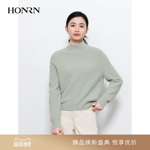HONRN/红人半高领羊毛针织打底衫