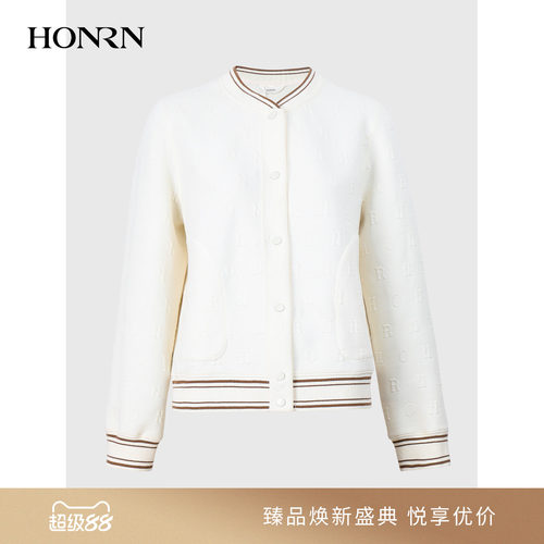 红人撞色边棒球领短外套女春
