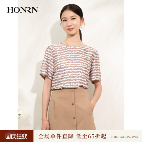 HONRN/红人宽松圆领短袖t恤上衣