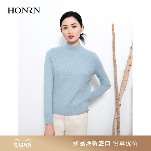 HONRN/红人圆领套头羊毛衣针织衫