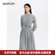 HONRN 红人桑蚕丝真丝裙子设计感显瘦连衣裙女长裙早秋HH33OL277