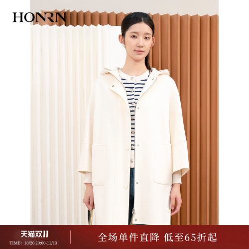 HONRN/红人双面山羊绒羊毛呢大衣