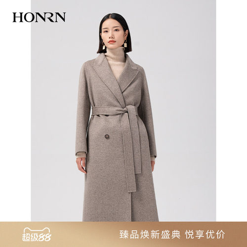 HONRN/红人全羊毛双面呢大衣外套