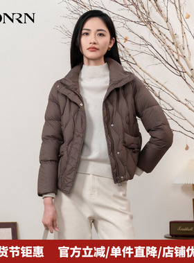 HONRN/红人防风立领轻薄短款鸭绒羽绒服外套女款冬季HK59YR060