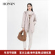 冬季 HONRN 红人休闲菱格连帽棉衣棉服外套上衣女中长款 HH55MA598