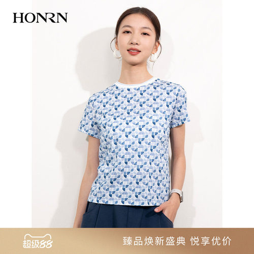 HONRN/红人短袖薄款纯棉t恤上衣