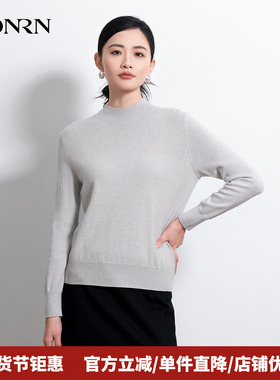 HONRN/红人半高领套头长袖羊毛衣打底针织衫女上衣秋冬HI55OM106