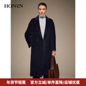 HONRN 商场同款 红人秘鲁御用羊驼双排扣中长大衣HJ55OD354