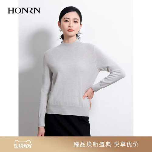 HONRN/红人半高领羊毛打底针织衫