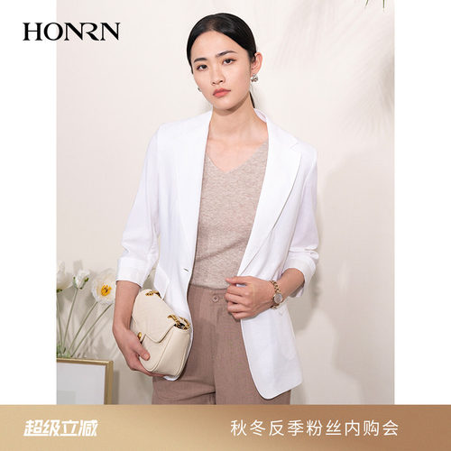 HONRN/红人七分袖修身西装外套