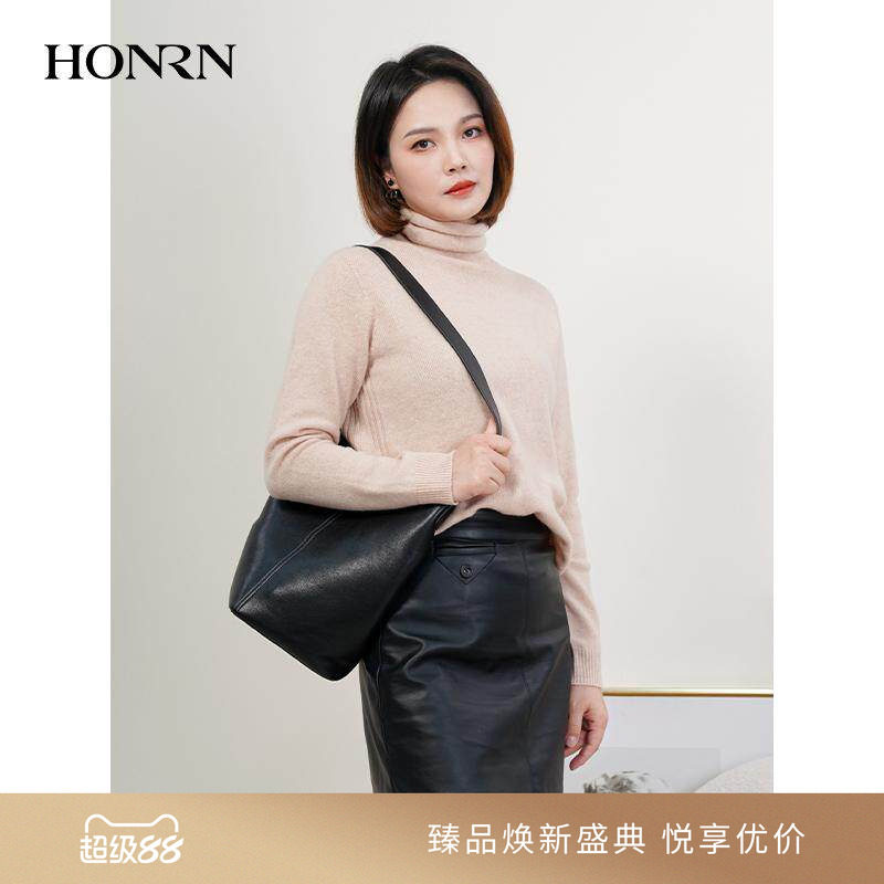 HONRN/红人绵羊毛高领针织衫上衣