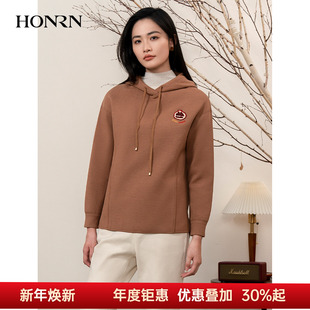 HI55SY186 套头卫衣上衣女秋冬款 HONRN 红人休闲宽松显瘦连帽长袖