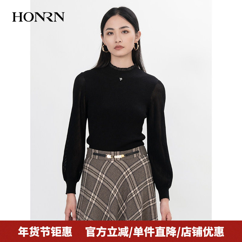 HONRN/红人修身高领打底羊毛衣针织衫内搭上衣女秋冬HI55OM103