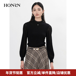 HONRN/红人修身高领打底羊毛衣针织衫内搭上衣女秋冬HI55OM103
