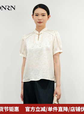 HONRN/红人小立领薄款短袖国风新中式衬衫上衣小衫女夏HK29SY011
