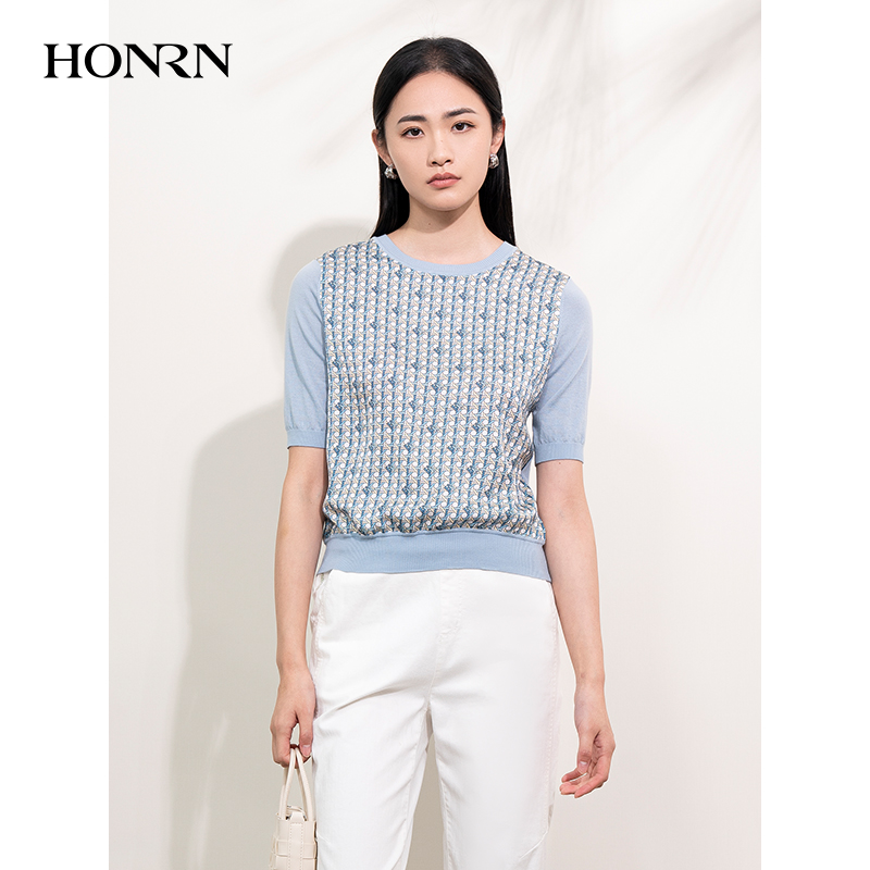 HONRN/红人羊毛衣圆领套头针织衫