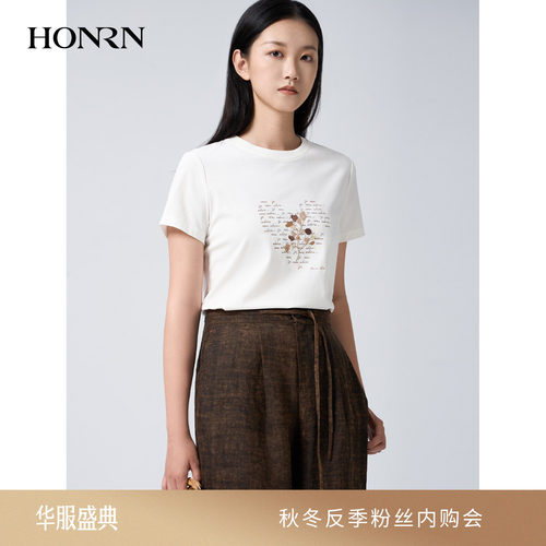 红人印花白色圆领短袖T恤百搭