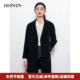 HONRN 红人气质翻领双排扣双面羊毛呢子大衣外套女秋冬HI55OD480