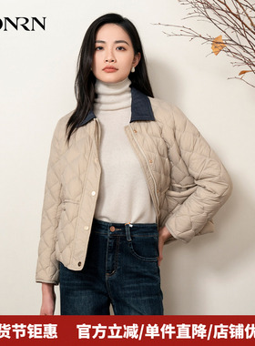 HONRN/红人修身显瘦轻薄短款白鸭绒羽绒服外套女款冬季HK59YR050